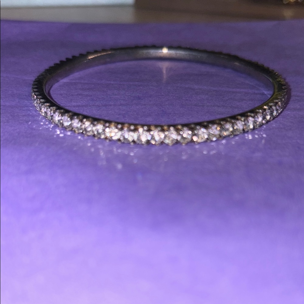 Silver tone crystal Bracelet with Prong-Set Stones